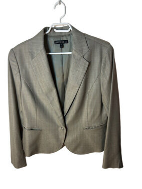 Lafayette 148 New York Wool and Silk Grey with Blue Pinstripe Blazer size 14